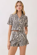 Zebra Crossing Cropped Denim Top