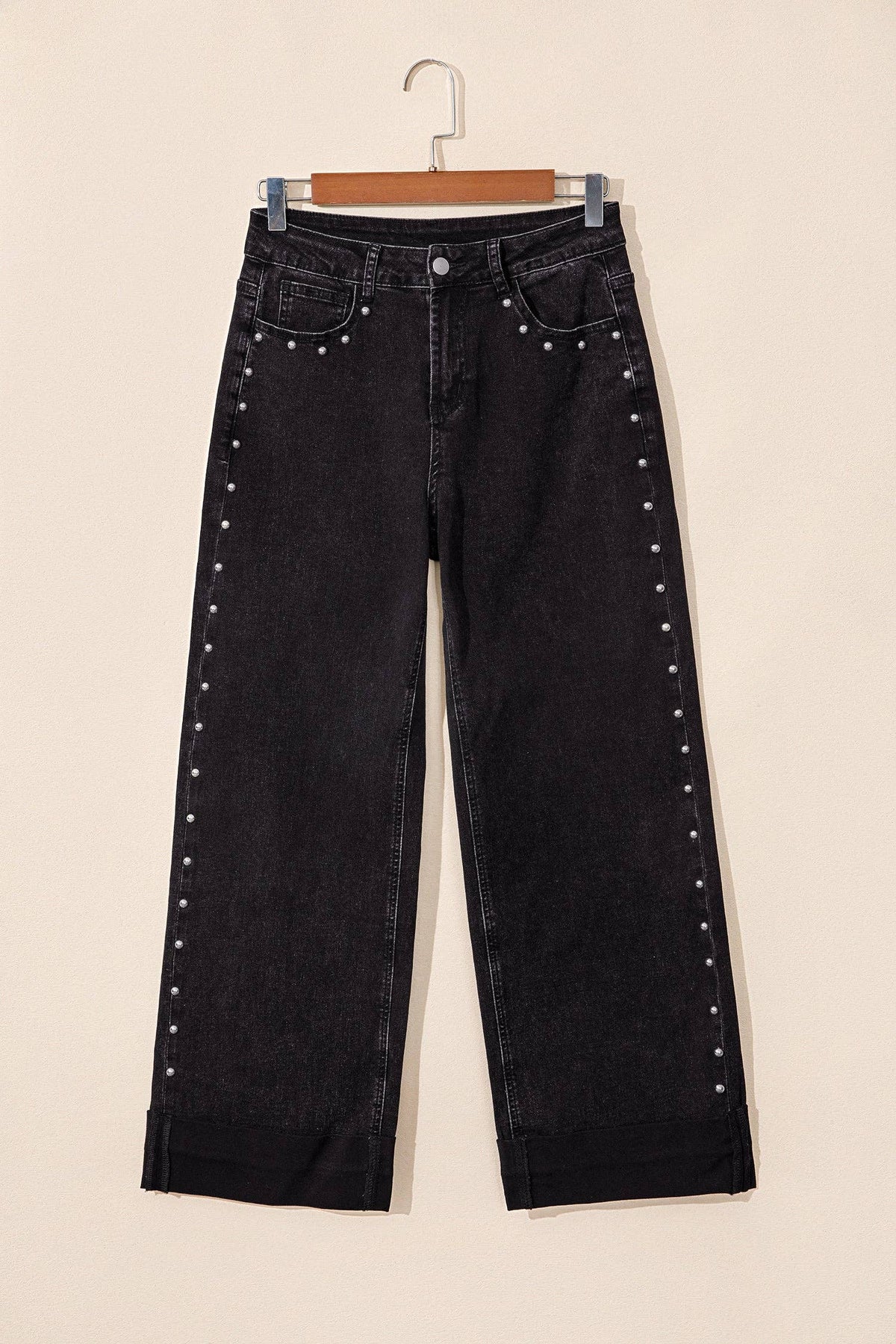 Oceanside Studded Straight Leg Jeans