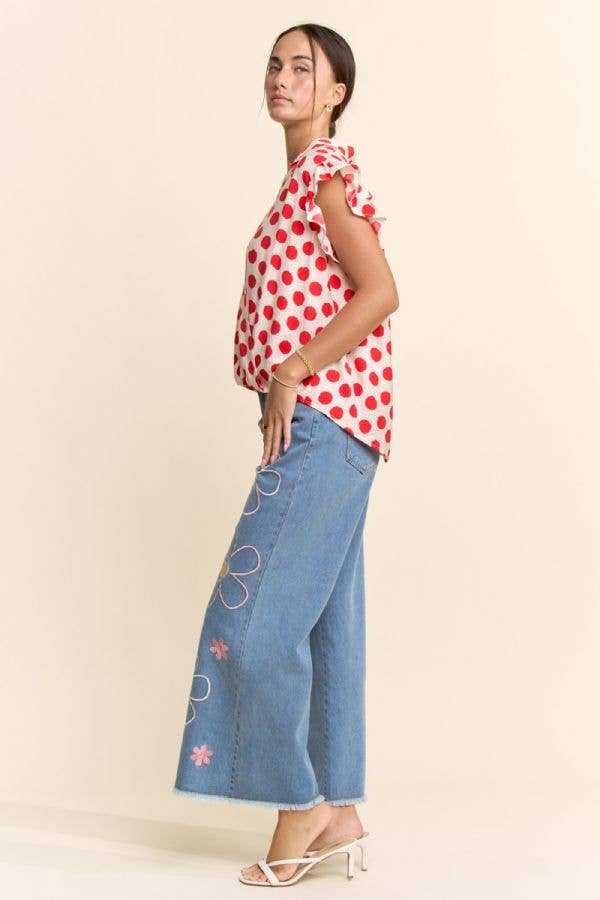 Sunshine Bloom Wide Leg Jeans