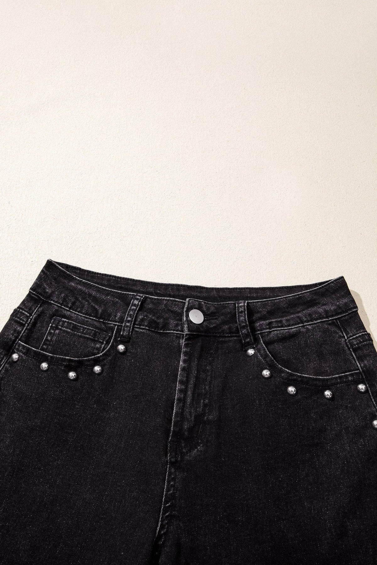 Oceanside Studded Straight Leg Jeans