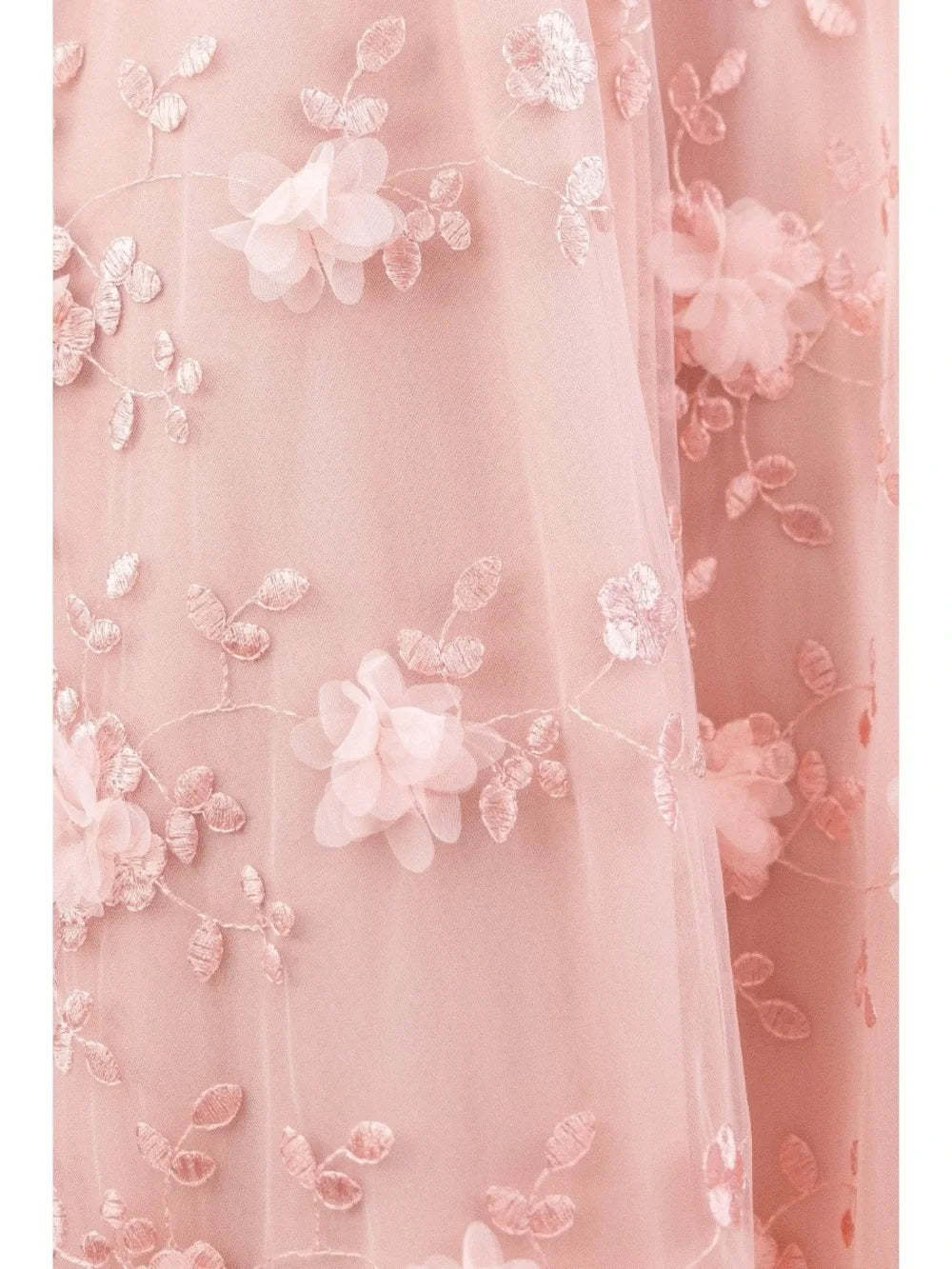 La Jolla Blush 3D Floral Tulle Midi Skirt