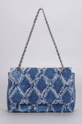Blue Tide Denim Chain Shoulder Bag