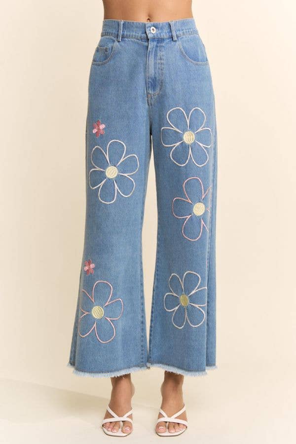 Sunshine Bloom Wide Leg Jeans