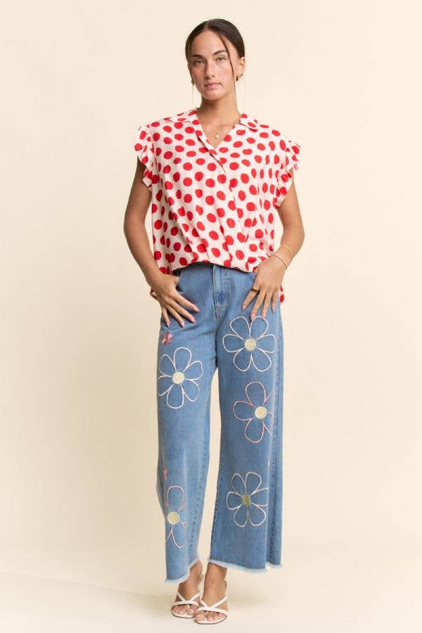 Sunshine Bloom Wide Leg Jeans