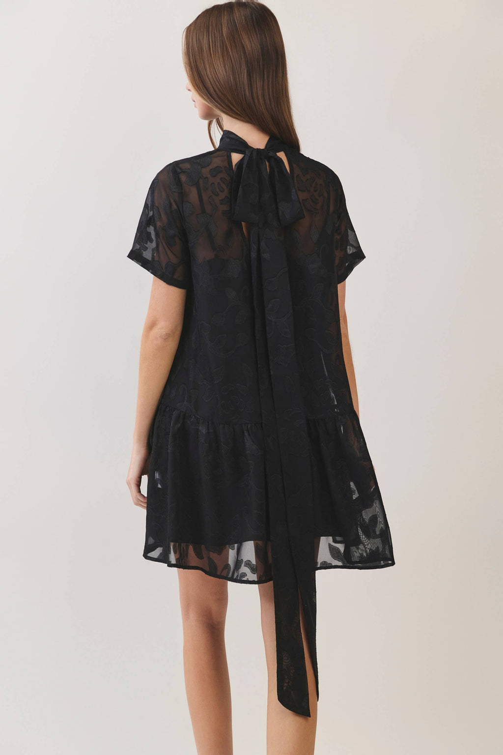 After Dark Floral Jacquard Mini Dress