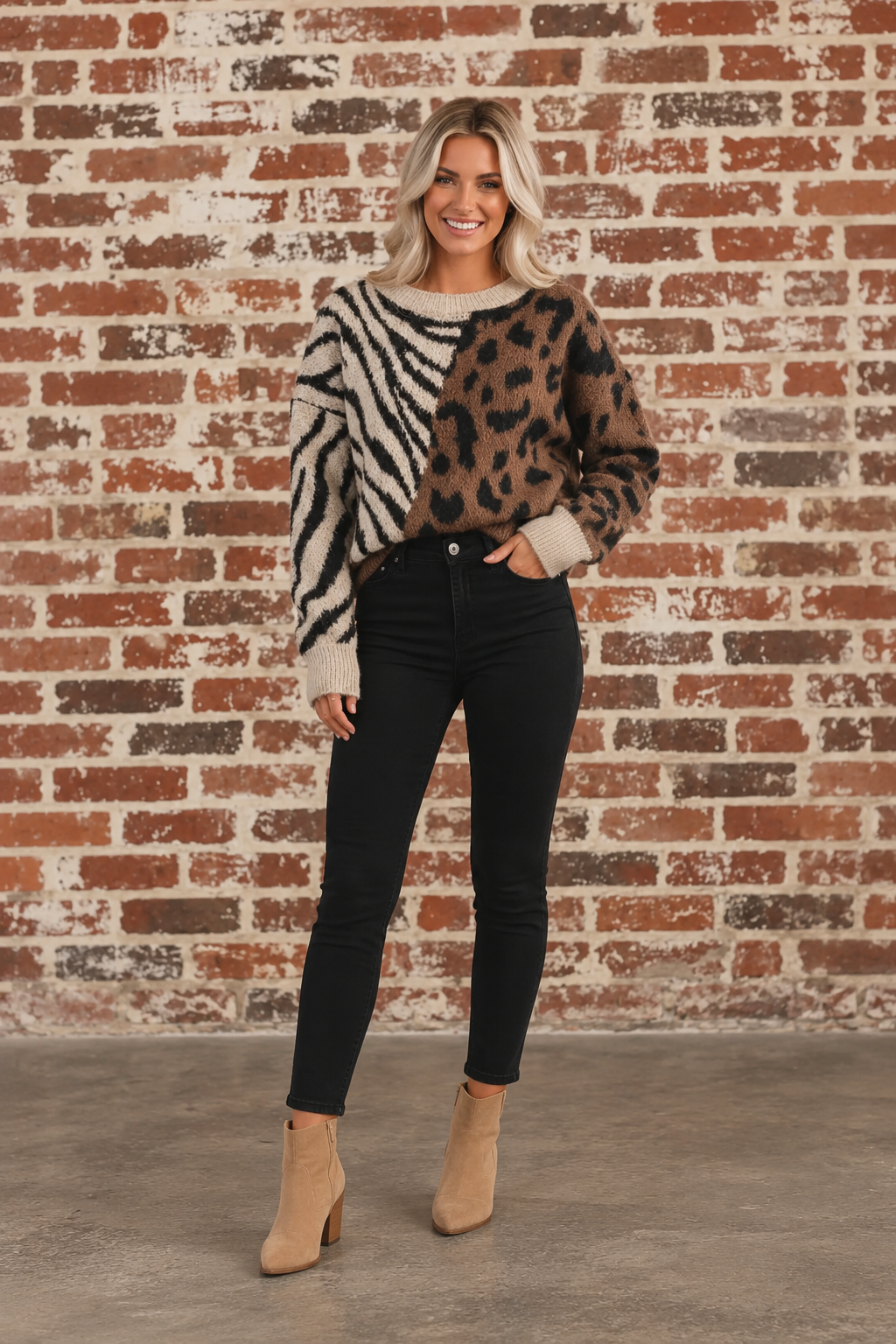 Wild Side Mixed Animal Print Sweater