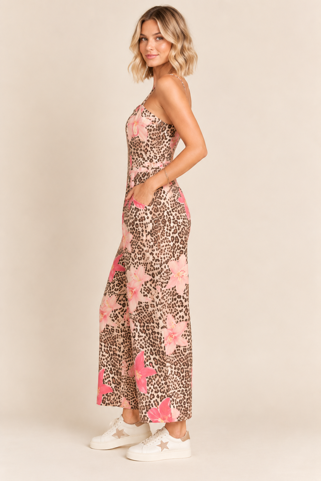 Wild Bloom Denim Jumpsuit