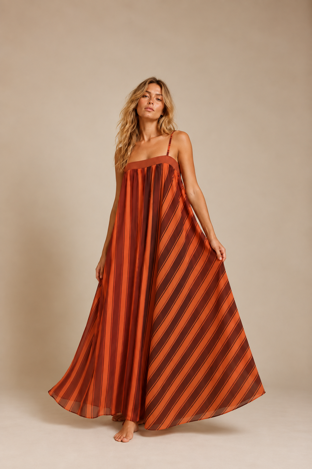 Malibu Sunset Striped Maxi Dress