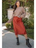 Sunset Cliffs Satin Midi Skirt