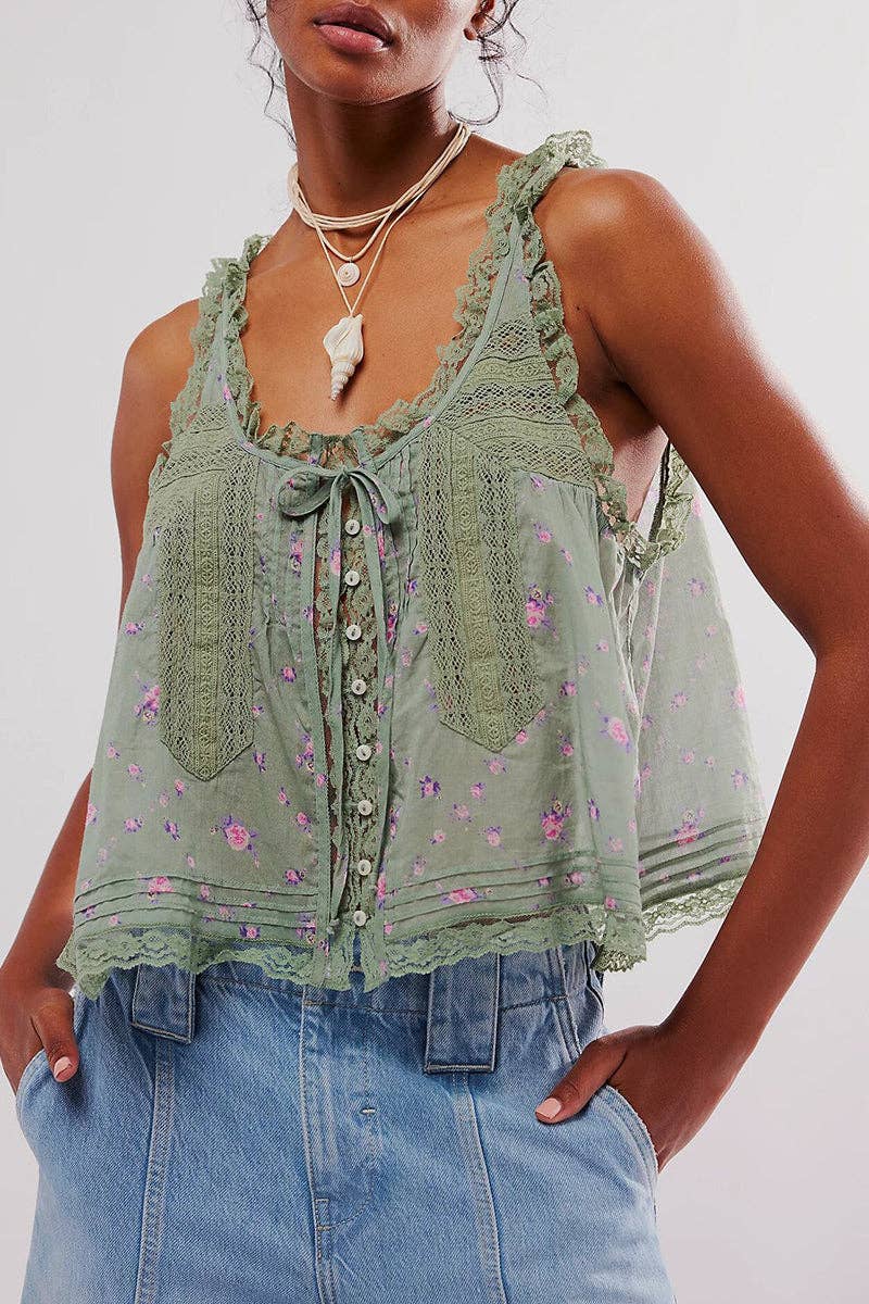 Desert Wildflower Lace Top