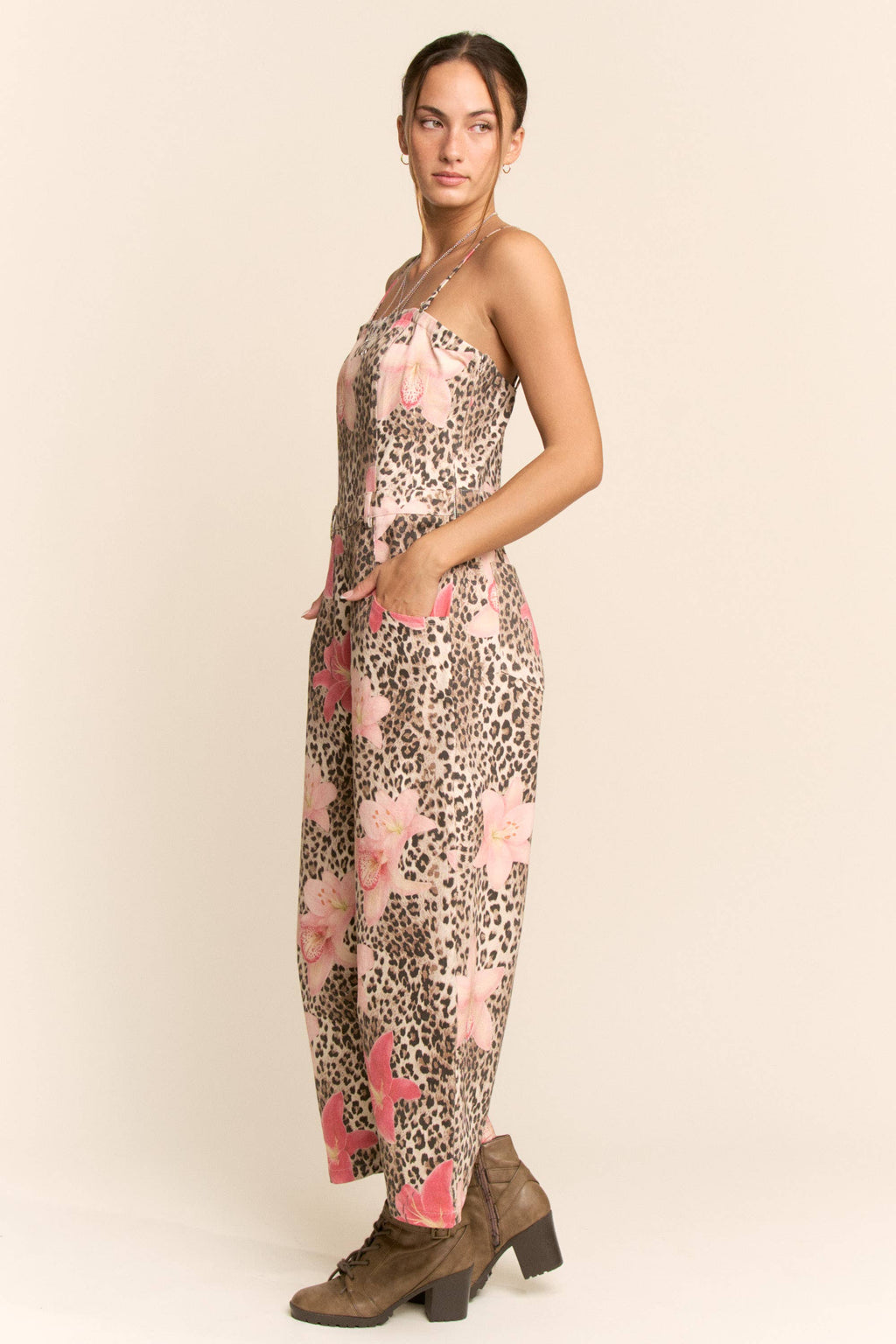 Wild Bloom Denim Jumpsuit