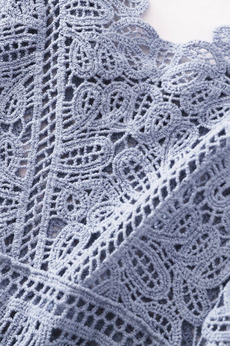 Ocean Lace Crochet Cami - Blue