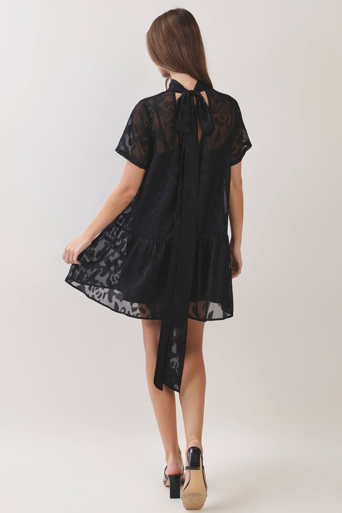 After Dark Floral Jacquard Mini Dress