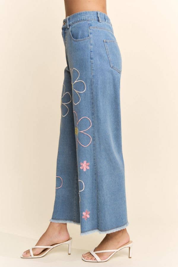 Sunshine Bloom Wide Leg Jeans