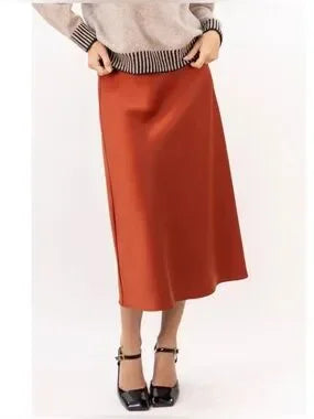 Sunset Cliffs Satin Midi Skirt